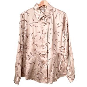 Vintage New York City Design Co Made in USA Printed Front Button Top in Size 8